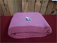Vintage Handcrafted Pink & Rose Crochet Throw