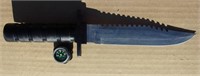 Survival Knife 11"  Handle W / Compass