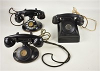 THREE ANTIQUE TELEPHONES
