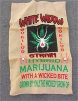 White Widow Marijuana Burlap Bag