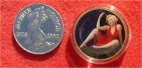 2 Marilyn Monroe Collectors Coins