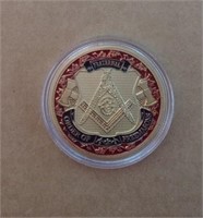 Free Mason  Challenge Coin
