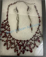 Ruby rhinestone costume jewelry