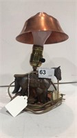 Copper Horse Lamp w/ Copper Shade