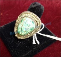 Pawn turquoise ring sterling