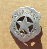 Dodge City Marshal Badge Movie Prop