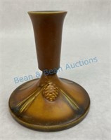 Roseville brown pinecone candlestick