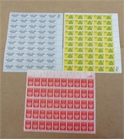 3 Full Sheets 5 Cent Stamps Unused