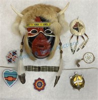 Grouping of native American decorative items