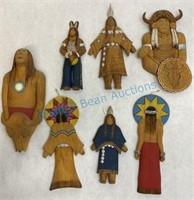 Grouping of wooden carved Kachina ornaments