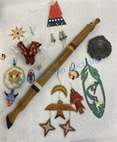 Group of native American decorative items
