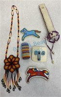 Group of beaded Native American souvenir items