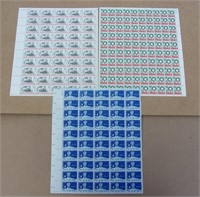 3 Full Sheets 4 Cent Stamps Unused