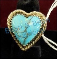 Heart shaped turquoise ring