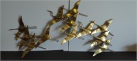 Large Mid Century Birds Wall Sculpture U15D