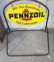 Vintage Pennzoil double sided curb advertising