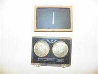 Kennedy In Memoriam set (2) 1964 Halves in Case