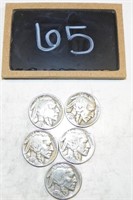 1929, 1930, 1934, (2) 1935 Buffalo Nickels