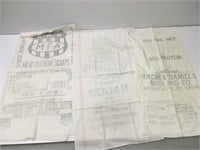 Lot of old Feed Sacks made into Dish Towels