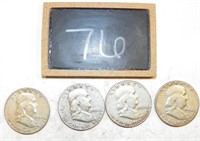 (4) 1954 Franklin Half Dollars