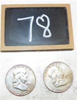 (2) 1956 Franklin Half Dollars