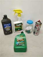 misc lot- screws, insect spray, gas line, etc.