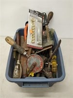 lot of tools-- hand drill, saw, etc.