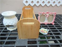 Wooden Small Crate (Holds CD's) Candle & Picture