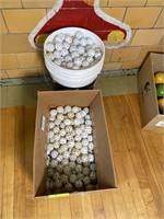 many plastic golf balls