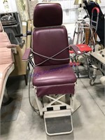Medical chair, burgundy, works