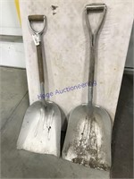Pair of aluminum scoop shovels
