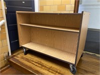 2 sided book cart on wheels
