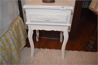 WHITE WASH NIGHT STAND W/ ROSE FRONT 16" X 14" X