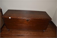 ANTIQUE CHEST 50" X 18" X 20" H CASTERS ADDED