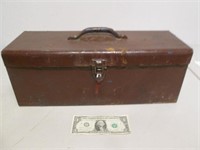 Vintage Metal Toolbox w/ Old Wrenches