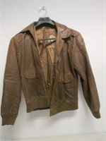 Adventure Bound Brown Leather Jacket Coat Size