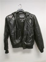 Levi's Black Leather Jacket Coat Size Small