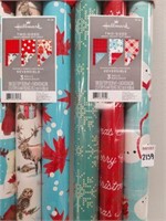 ASSORTED HALLMARK 2 SIDED WRAPPING PAPER