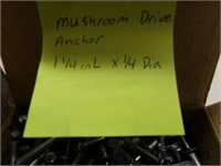 Mushroom Drive Anchor 1.25 long by .25 diameter