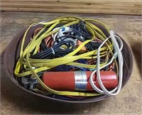 Lot Of Cords And Fire Extinguisher