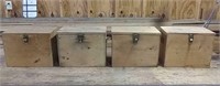 4x Wooden Storage Boxes