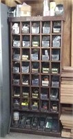 Vintage Wood Cabinet And All Contents