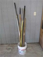 Bucket Of Yard Tool Handles
