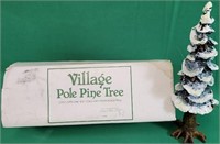 Village pole pine tree 10.5" cold cast porcelain