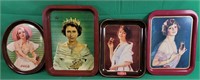 Vintage Metal Serving trays: Queen Elizabeth,