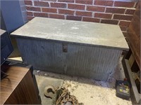 Large Galvanized Trunk With Contents