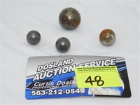 Lot of 4 Steel Marbles