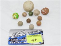 Lot of 11 Clay Marbles