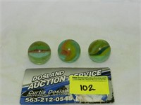 Lot of 3 Marbles