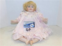 Porcelain Doll, no markings, 10"